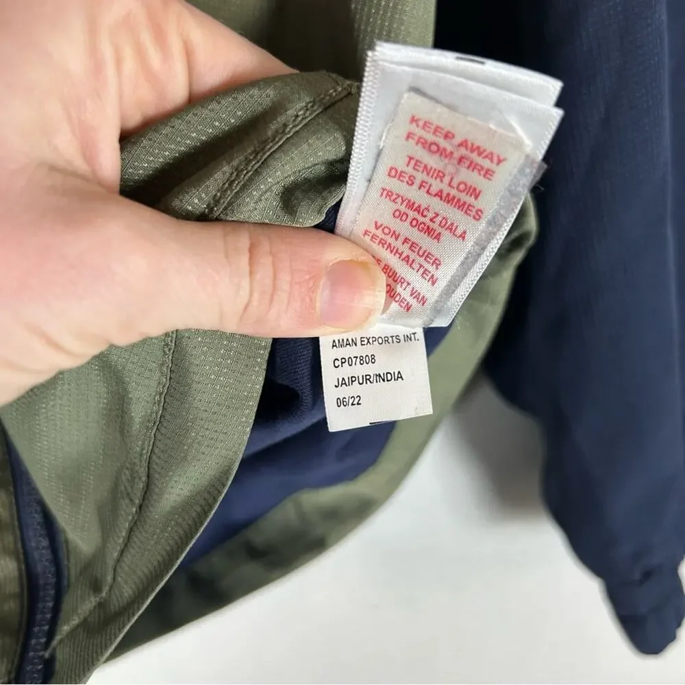 Tommy Bahama Active Jacket Boys L Large 10 12 Blue Green Full Zip Windbreaker